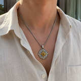 S925 Sterling Silver Rotating Compass Pendant Necklace