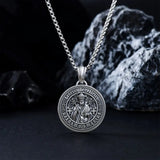 St. Benedict S925K Silver Double-Sided Engraved Amulet Pendant