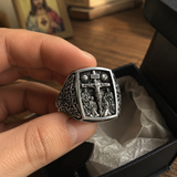 S925K Silver Handcrafted Jesus Crucifixion Scene Ring