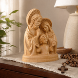 Hand-carved beechwood statue of the Holy Family – Jesus, Mary and Joseph