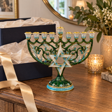 Hanukkah Hand-Painted Menorah: Illuminate the Jewish People's Covenant of Light with Artisan Brushstrokes