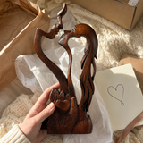 Hand-Carved Christian Love Sculpture – Wooden Couple Statue for Wedding & Anniversary Gift