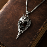 Stainless Steel Wolf Head Pendant Necklace