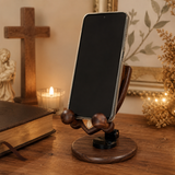Beechwood Guardian Angel Adjustable Phone Stand – Faith-Inspired Wooden Desk Holder