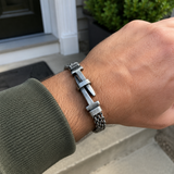 Nails‑Shaped Cross Mesh Chain Stainless Steel Bracelet - product view