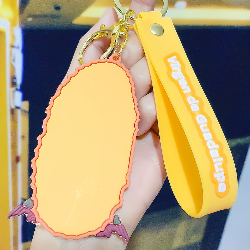 Cartoon Jesus Our Lady Silicone Keychain Backpack Small Pendant Gift