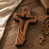 Jesus Ascends the Cross Wood Carving