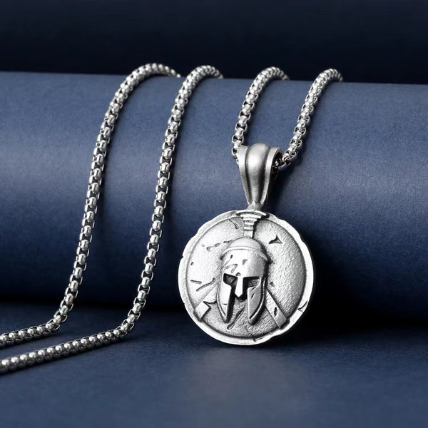 Epic Spartan Shield Pure Tin Necklace