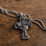 New titanium steel/S925K silver Archangel St. Michael necklace