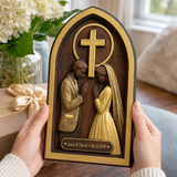 Hand-Carved Beechwood Christian Marriage Prayer Plaque – Personalized Wedding & Anniversary Gift