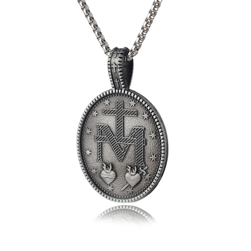 Virgin Mary Miraculous Medal Zinc Alloy Necklace