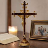 Hand-Painted Metal Jesus Christ Crucifix: Sacred Home Decor