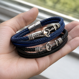 Anchor Leather Braided Bracelet