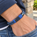 Blue Braided Leather Cross Bracelet – A Daily Reminder of Faith