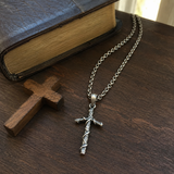 Vintage Thorn-Wrapped Cross Necklace – Christian Faith Pendant for Men and Women