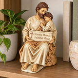 Saint Joseph & Child Jesus Resin Figurine – Strong Hands, Faithful Heart Christian Home Decor