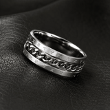 Men’s Faith Spinner Chain Ring – 8mm Titanium Steel Rotating Christian Band
