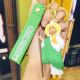 Cartoon Jesus Our Lady Silicone Keychain Backpack Small Pendant Gift