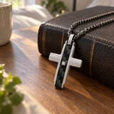 Modern Carbon Fiber Cross Necklace – A Bold Symbol of Faith & Strength
