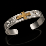 Stainless Steel Two-Tone Cross Cuff Bracelet – Christian Faith Jewelry
