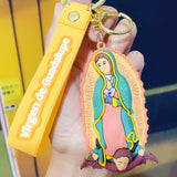 Cartoon Jesus Our Lady Silicone Keychain Backpack Small Pendant Gift