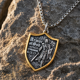 Two-Tone Armor of God Knight Shield Stainless Steel Necklace