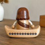 Handcrafted Jesus Car Display Number Plate Ornament, Made from Walnut and Beech Wood