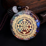 Orgonite Pendant Om Symbol Luminous Necklace Chakra Healing Energy Necklace Meditation Jewelry 1.38 inch