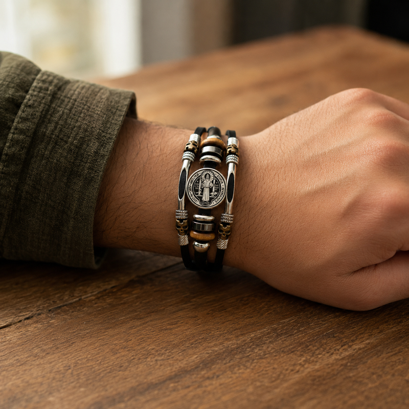 St. Benedict bracelet gift and care presentation