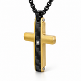 Modern Carbon Fiber Cross Necklace – A Bold Symbol of Faith & Strength