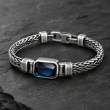 Vintage Sapphire Braided Copper Bracelet - craftsmanship detail
