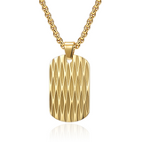 Diamond-Cut Textured Military Dog Tag Pendant Necklace