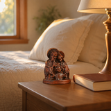 Holy Family Round Wooden Tabletop Ornament