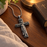 Trinity Crucifix Necklace – Father, Son & Holy Spirit Christian Cross Pendant