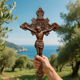 St. Benedict Exorcism Cross wood carved - Bless you and your family