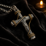 Hand-Wrapped Antique Copper Cross Necklace – Christian Faith Pendant