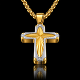 Radiant Starburst Cross Necklace – Modern Christian Faith Pendant