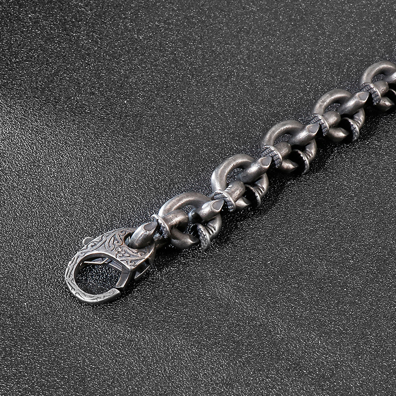 Men's Stainless Steel Spike Bracelet