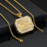 The Last Supper Pendant Necklace in Steel and Titanium with Diamonds