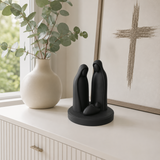 Minimalist Matte White Ceramic Holy Family Nativity Statue