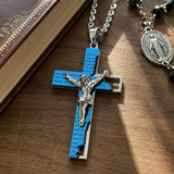 Stainless Steel Cross Pendant with Scripture – Comes with a 24-inch chain