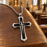 Modern Two-Tone Cross Necklace – A Bold Daily Reminder of Faith