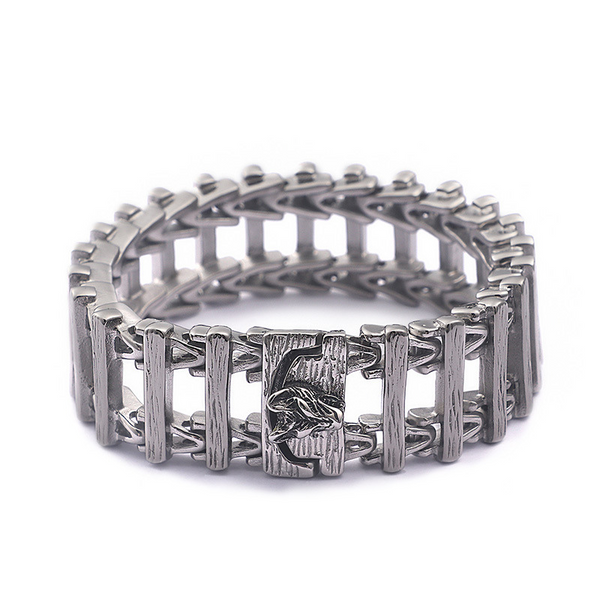 Dragon bone titanium steel creative skeleton dragon head wolf head stainless steel bracelet bracelet