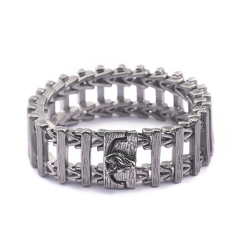 Dragon bone titanium steel creative skeleton dragon head wolf head stainless steel bracelet bracelet