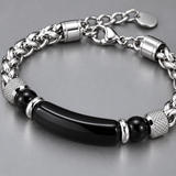 Faith Tiger Eye & Stainless Steel Men's Bracelet – Strength, Courage & Daily Reminder
