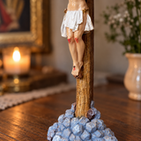 Jesus Christ Crucifix Statue – 11.4" Standing Christian Cross for Prayer, Home Décor & Meaningful Faith Gifts