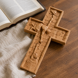 Christ Still Reaches Down – Hand-Carved Beechwood Savior Cross - craftsmanship detail