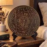 Seven Angels Seal Beech Wood Carving – Hand-Carved Christian Protection & Prayer Plaque