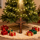 Hand-Carved White Ash Wood Cross - Sacred Christian Home Altar Decor for Christmas & Spiritual Gifting