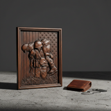 Bgcopper Usa Soldiers Brotherhood wood carving - Wall Hanging Art Work